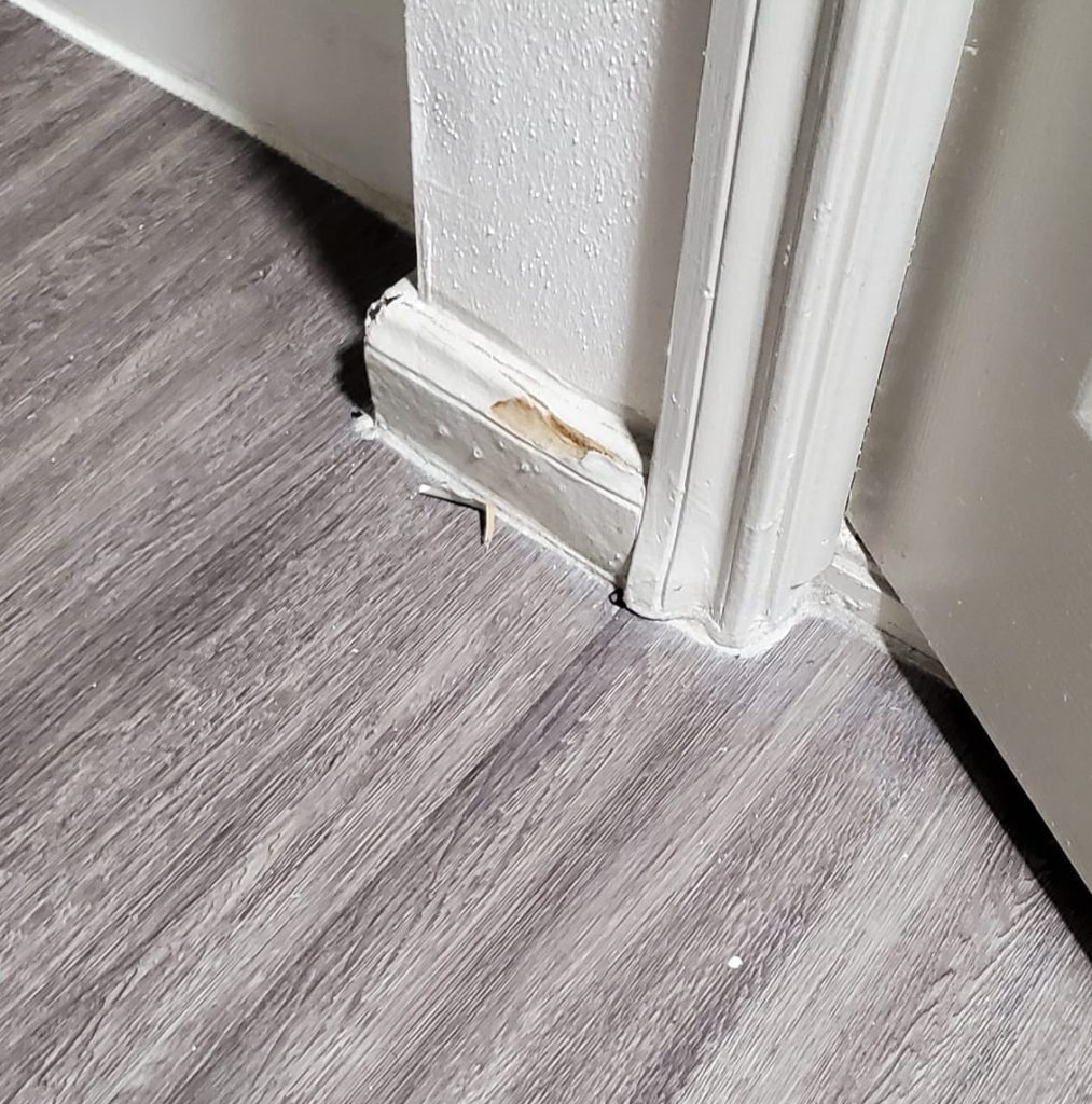 Bulging, leaking baseboard